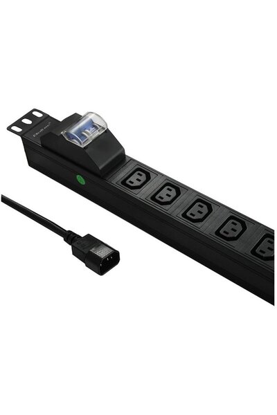 Qoltec Protecție la supratensiune CB pentru RACK 19" | 1U | 10A | PDU | 8xIEC...