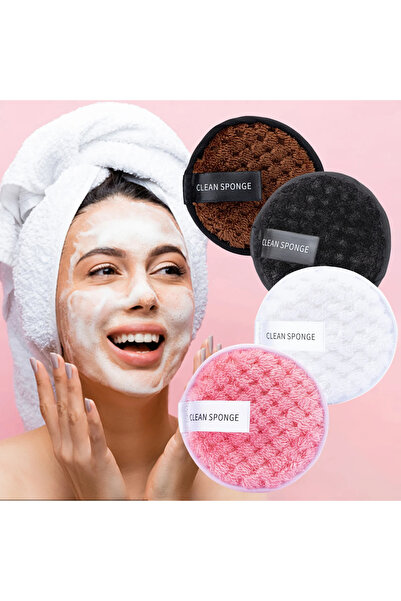 Choice3 4 قطع من وسادات قطنية من الألياف الدقيقة لإزالة المكياج، قابلة للغسل،...