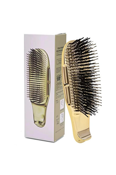 Choice S-GOLD Japanese Premium Rose Gold Shampoo Brush Scalp Massager Wet Det...