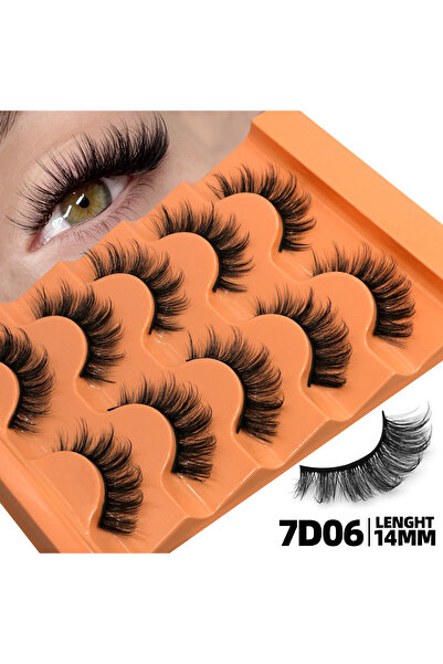 Choice1 5 أزواج - 7D06 رموش لاسفيري الكثيفة والناعمة بتصميم عين القطة، رموش ر...