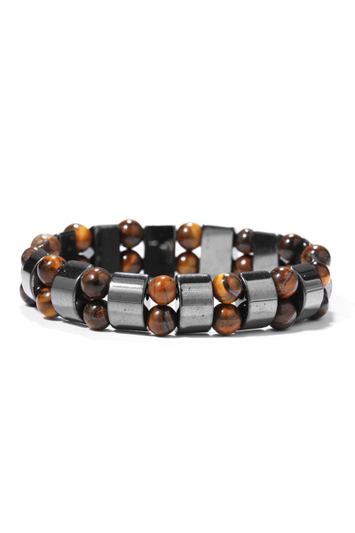 Choice 18-19cm 1pcs Natural Black Obsidian Hematite Tiger Eye Beads Bracelets...
