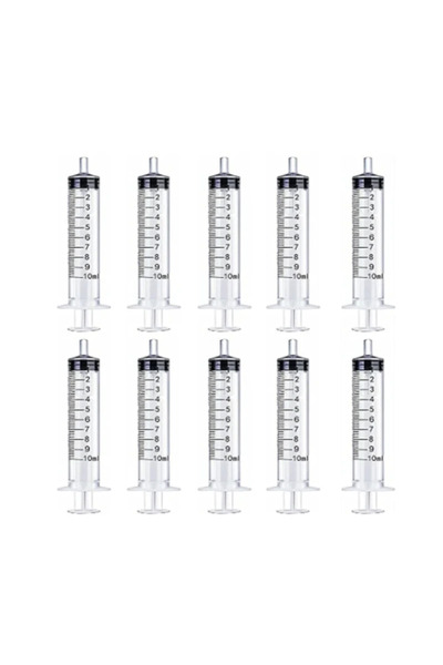 Choice1 C693-10ml-10pcs محاقن للاستخدام مرة واحدة، سعة 5 مل - 10 مل، محاقن بد...