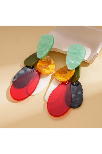 Choice أقراط متدلية جديدة وعصرية متعددة الألوان من الأكريليك للنساء والفتيات،...