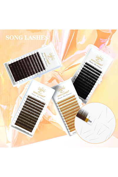 Choice1 مزيج رموش سونغ السوداء 0.07 مم، عالية الجودة، مستقيمة ومنحنية، 12 خطً...