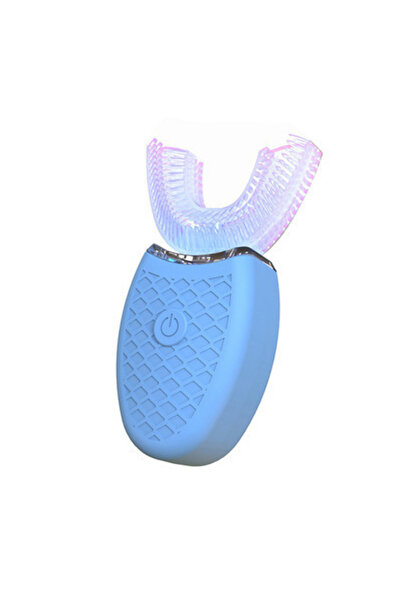 Choice1 فرشاة أسنان زرقاء على شكل حرف U، رأس سيليكون ذكي بزاوية 360 درجة، فرش...