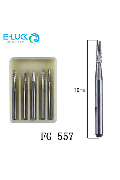 Choice6 FG-557، 5 قطع من مثاقب كربيد التنجستن الجراحية للأسنان، مقاس 1.6 مم، ...