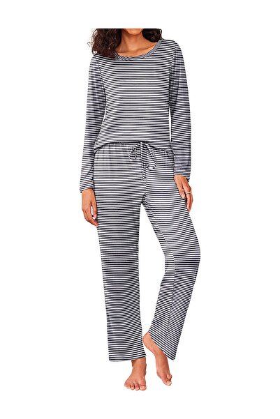 Ekouaer Set pijamale dama, Ekouaer, Bluza cu maneca lunga si pantaloni lungi,...