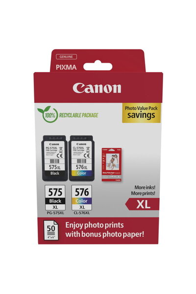 Canon Pachet economic de cerneală foto PG-575XL /CL-576XL (incl.) 50 coli de ...