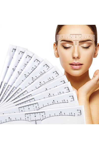 Choice 10pcs 10/50/100pcs Eyebrow Ruler Sticker Tattoo Shape Tool Adhesive Mi...