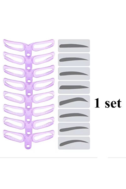 Choice1 1-set Phoir à sourcils réutilisable 8 en 1, modèle de tampon pour maq...