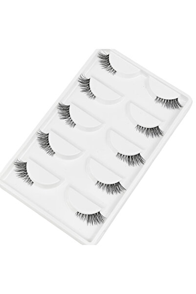 Choice رموش نصفية بلون العاج الطبيعي، طولها 16 مم، رموش صناعية خفيفة، شريط رف...