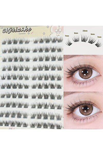 Choice C 01 Mixiaohe 100 مجموعة رموش صناعية ذاتية اللصق قصيرة على شكل زهرة ال...