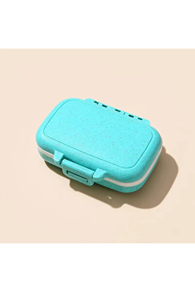Choice Blue Wheat Straw Small Pill Box 3 Compartments Mini Portable Medicine ...