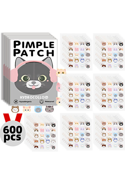 Choice 600 قطعة من لصقات حب الشباب على شكل قطط كرتونية من ماوماو سي، لصقات حب...