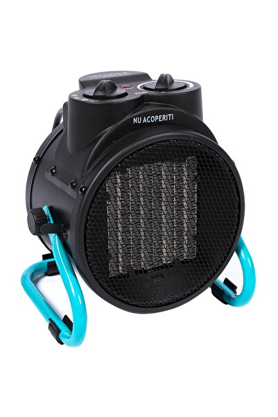 DETOOLZ Aeroterma electrica ceramica, 20/1000/2000W, PTC Negru/Albastru 2000W