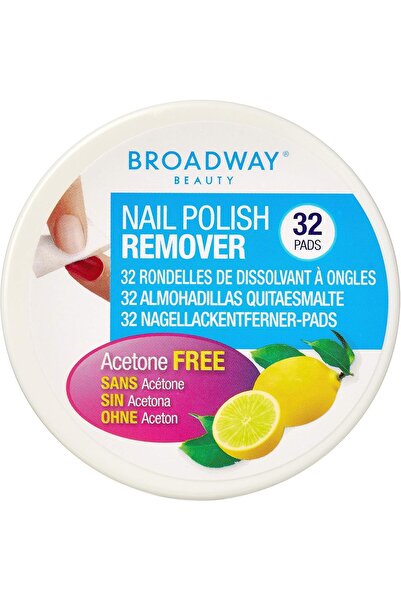 Broadway Lemon Scented Nail Polish Remover Pads 36A, 32 Pads