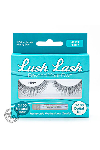 Lush Lash رموش طبيعية فليرتي 619 مع لاصق