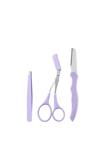 Choice purple 3Pcs Eyebrow Trimmer Eyebrow Razor Kit Eyebrow Scissors Eye Bro...