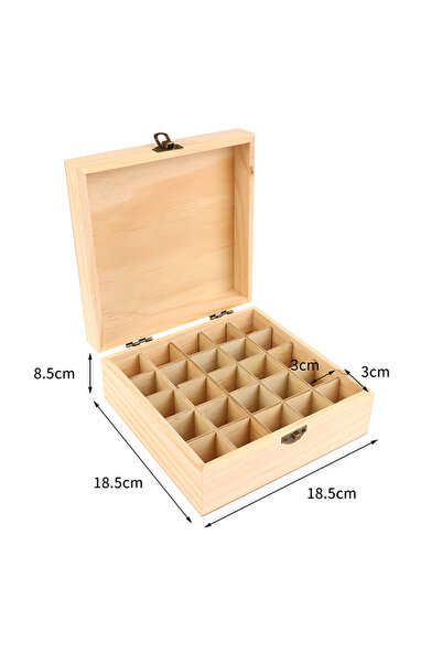 Choice صندوق تخزين خشبي بـ ٢٥ فتحة، منظم لحمل زجاجات الزيوت العطرية، وعاء للع...
