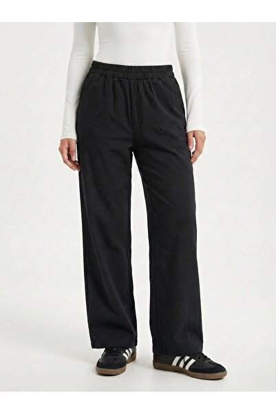 Lunsera Store Pocket Detail Trousers-Black