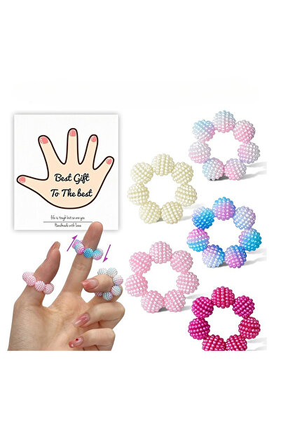 Choice A001 مجموعة من 5 قطع من حلقات الخرز الحسية الشائكة - قابلة للتعديل، تس...