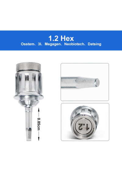 Choice4 مفكات عزم دوران عالمية لزراعة الأسنان، قطعة واحدة، 1.2 قصير، طقم أسنا...