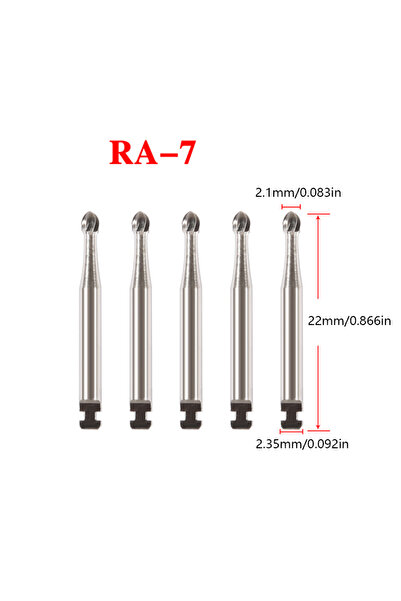 Choice4 RA7 5pcs/Box Dental Tungsten Carbide Burs Low Speed Round RA Series F...