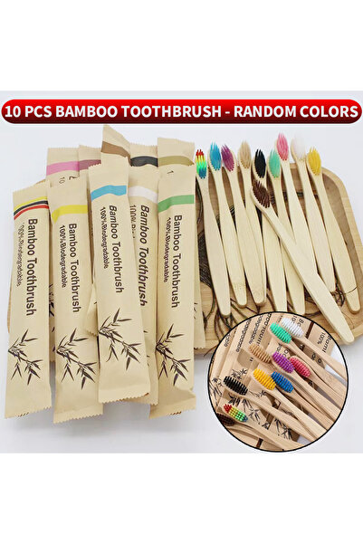 choice2 ١٠ قطع، ٣٠/١٠/٥ قطع من فرشاة أسنان من الخيزران، معبأة في أكياس، قابلة...