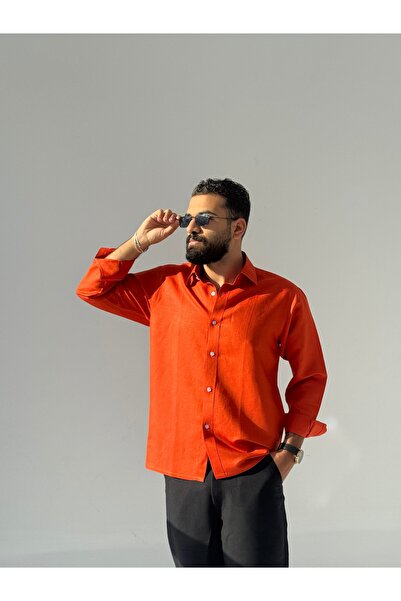 Cérna linen Men's long-sleeved linen shirt with a stylish design and comforta...