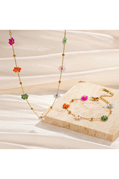 Choice set Gold Plated Stainless Steel Waterproof Necklace Bracelet Set Color...