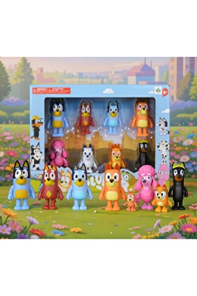 EGOMONİİ 8'li Bluey Bingo Ve Ailesi Büyük Boy Karakter Oyuncakları