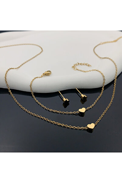 Choice 45cm Light Yellow Gold Color 4-Piece Fashion Girl Love Stainless Steel...
