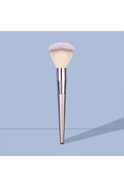 Choice فرشاة بودرة برأس كبير ناعم بلون الشمبانيا، فرشاة أحمر خدود بمقبض خشبي ...