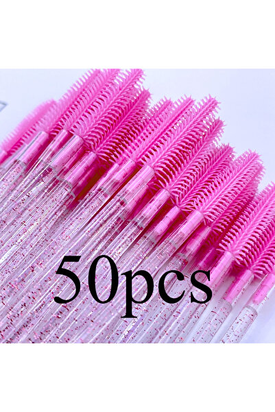 Choice1 فرشاة سيليكون وردية اللون، 50 قطعة، فرشاة سيليكون كريستالية للرموش وا...