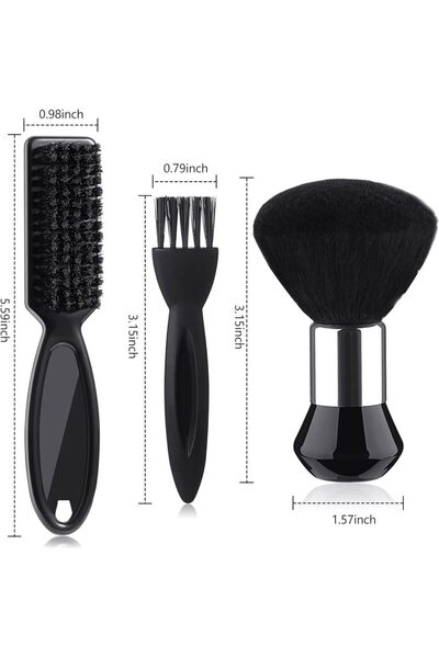 Choice طقم أسود - فرشاة لإزالة غبار الرقبة من قطعتين أو ثلاث قطع، فرشاة تنظيف...