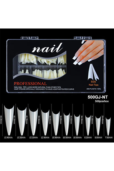 Choice 500GJ-NT 400/500 قطعة من أطراف الأظافر الاصطناعية الشفافة على شكل خنجر...