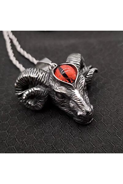 Choice LZ6087-silver Fashionable and Creative Gothic Devil Eye Sheep Head Nec...