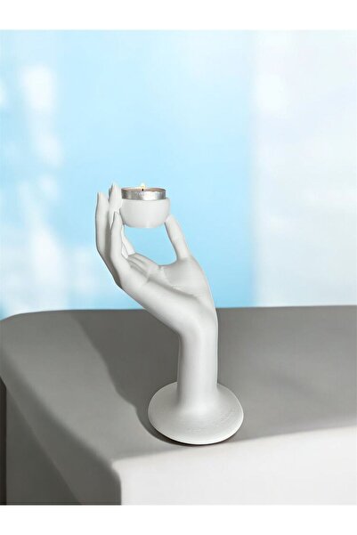 DAbro 3d Studio El Form Beyaz Modern 3D Dekoratif Mumluk