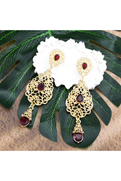 Choice TGNVSER313red Fashion Gold Color Arabic Women Earring Hollow Arabesque...