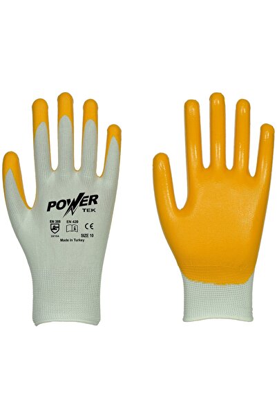 POWERTEK İŞ ELDİVENİ Nitril Kaplı Hafif İş Eldiveni 10 Numara 10 Çift