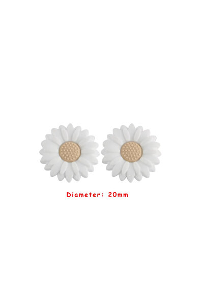 Choice25 10PCS 10Pcs White 10pcs Mini Leaf Flower Silicone Beads For Jewelry ...