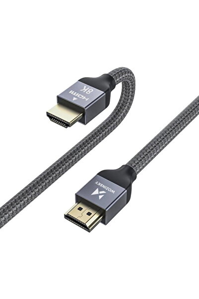 WOZINSKY cable HDMI 2.1 8K 60 Hz 48 Gbps / 4K 120 Hz / 2K 144 Hz 5 m Silver (...