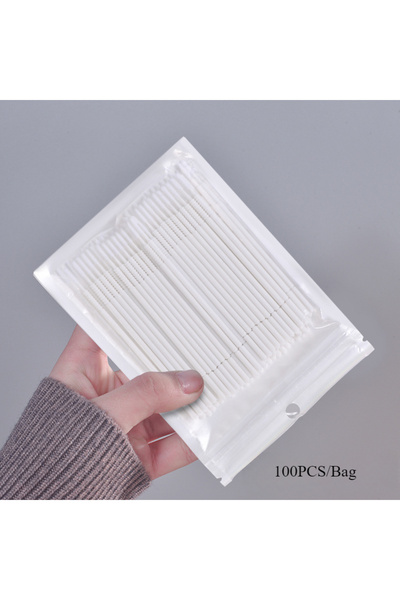Choice ١٠٠ قطعة في كيس، ١٠٠ قطعة من أعواد التنظيف الدقيقة ذات الاستخدام الواح...