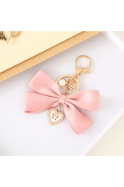 Choice Pink 1pc 1pc, Imitation Pearl Keychain Sweet Fashion Ribbon Bowknot Ke...