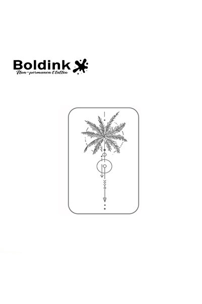 Choice وشم مؤقت C006-1015L بتصميم أشجار النخيل والرموز الهندسية، يدوم حتى 15 ...