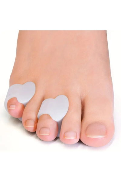 Choice1 فاصل أصابع القدم أبيض اللون، زوج واحد/قطعتان، واقي أصابع القدم من الس...