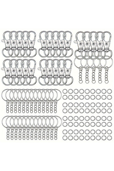 Choice 20 خطاف مفاتيح، 20 حلقة، لون فضي، 10/20/30/50 قطعة، خطاف زنبركي دوار م...