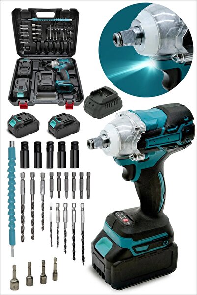 MoonTech Pro Seri 58VF Çift Akülü Somun Bijon Sökme Takma Sıkma Matkap Kömürs...