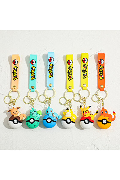 Choice 6PCS Pokémon Keychain Set - Cute Pikachu & Friends Q Version Keyring, ...