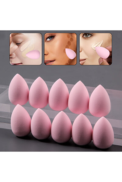 Choice Pink 10PCS Mini Pink beauty egg set, water drop powder puff, makeup sp...